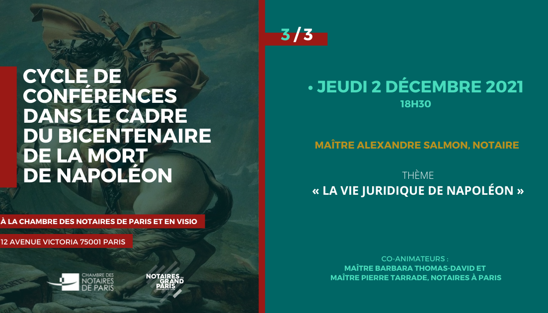 Conférence NAPOLÉON | "La vie juridique de Napoléon"