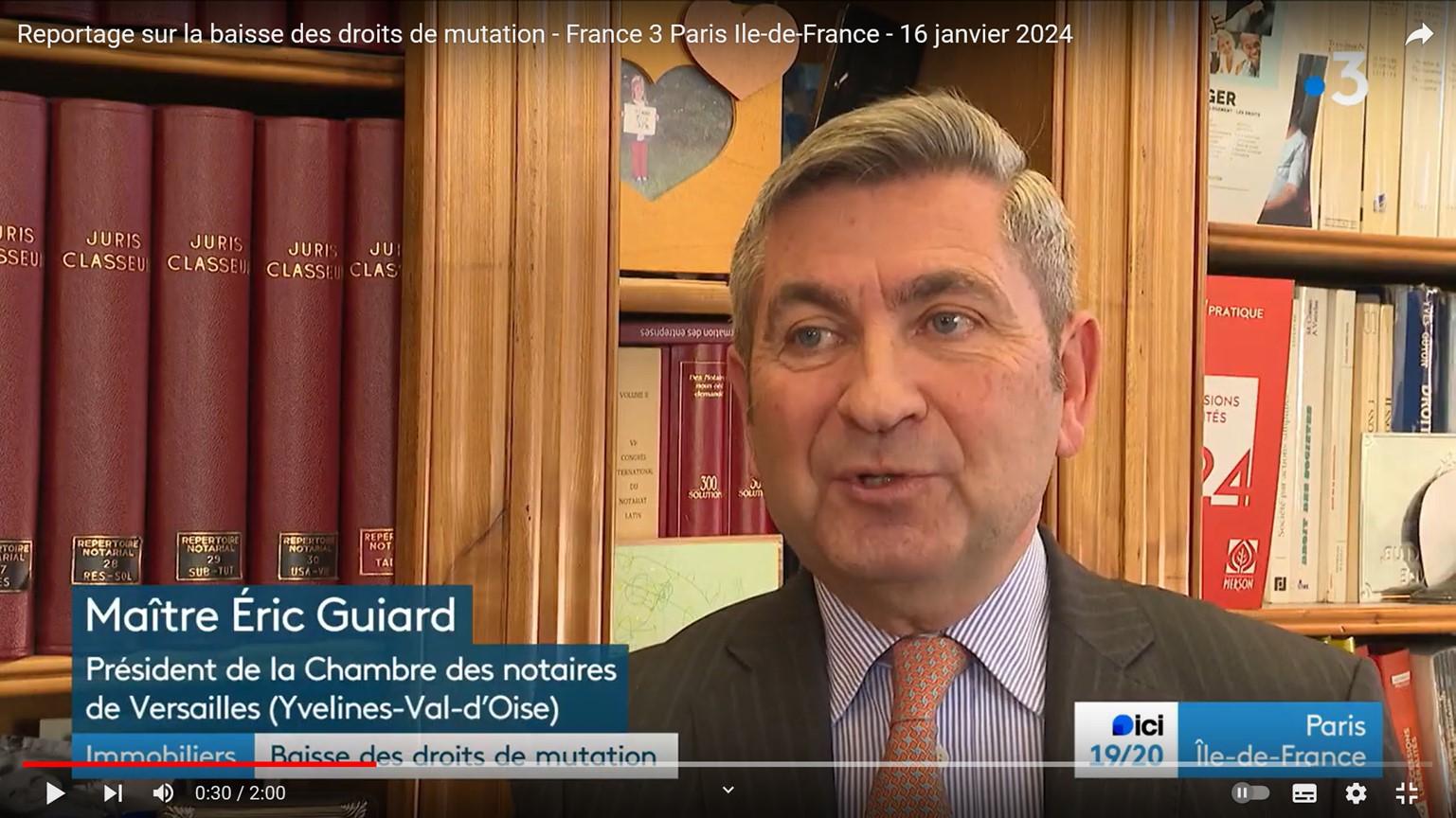 Interview du Président Guiard sur France 3